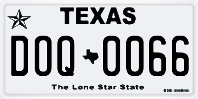 TX license plate DOQ0066