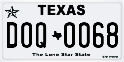 TX license plate DOQ0068