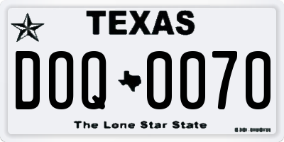 TX license plate DOQ0070