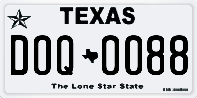 TX license plate DOQ0088