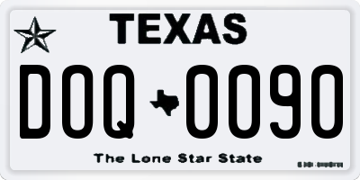 TX license plate DOQ0090
