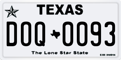 TX license plate DOQ0093
