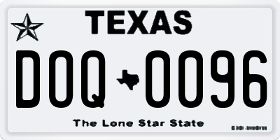 TX license plate DOQ0096