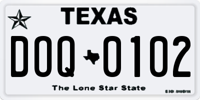TX license plate DOQ0102