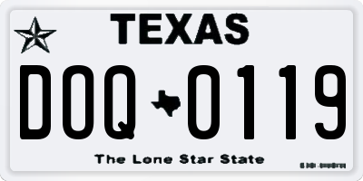 TX license plate DOQ0119