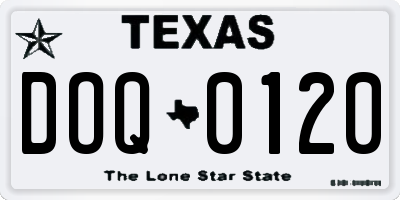 TX license plate DOQ0120