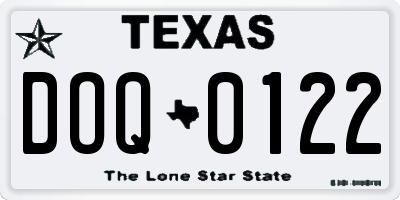 TX license plate DOQ0122