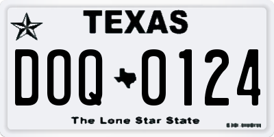 TX license plate DOQ0124
