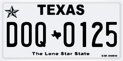 TX license plate DOQ0125