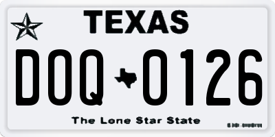TX license plate DOQ0126