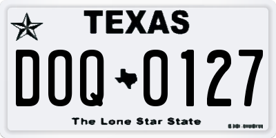 TX license plate DOQ0127