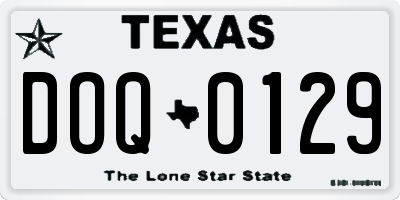 TX license plate DOQ0129