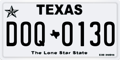 TX license plate DOQ0130