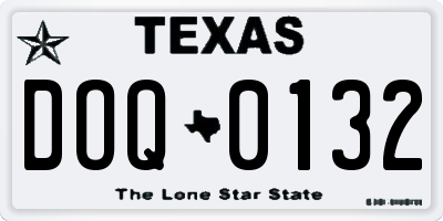 TX license plate DOQ0132