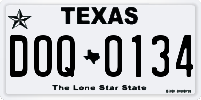 TX license plate DOQ0134