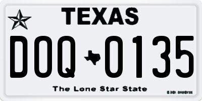 TX license plate DOQ0135