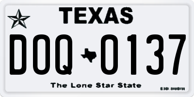 TX license plate DOQ0137