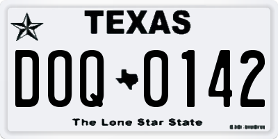 TX license plate DOQ0142