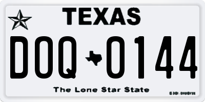 TX license plate DOQ0144