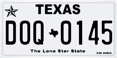 TX license plate DOQ0145