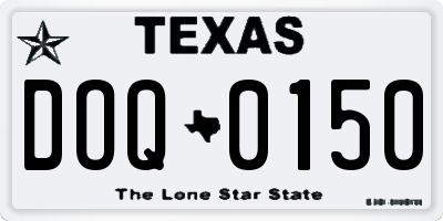 TX license plate DOQ0150