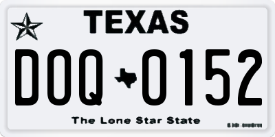 TX license plate DOQ0152