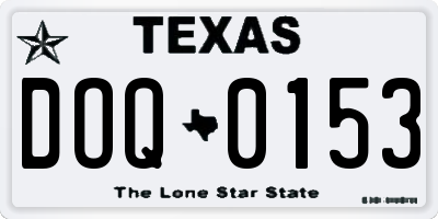 TX license plate DOQ0153