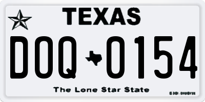 TX license plate DOQ0154