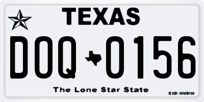 TX license plate DOQ0156