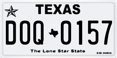 TX license plate DOQ0157