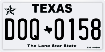 TX license plate DOQ0158