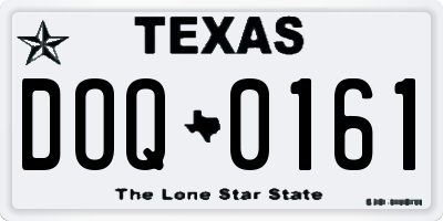 TX license plate DOQ0161