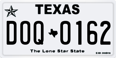 TX license plate DOQ0162