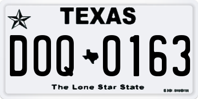 TX license plate DOQ0163