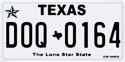 TX license plate DOQ0164