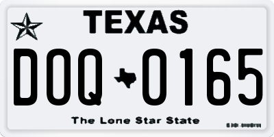 TX license plate DOQ0165