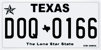 TX license plate DOQ0166