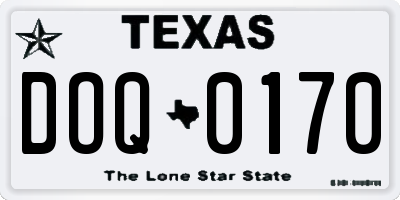 TX license plate DOQ0170