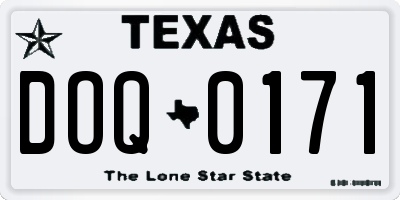 TX license plate DOQ0171