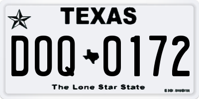 TX license plate DOQ0172