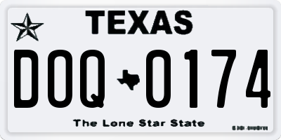 TX license plate DOQ0174