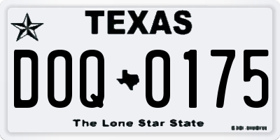 TX license plate DOQ0175
