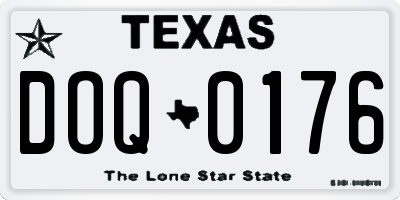 TX license plate DOQ0176
