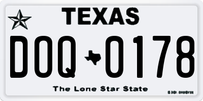 TX license plate DOQ0178