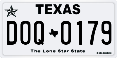 TX license plate DOQ0179