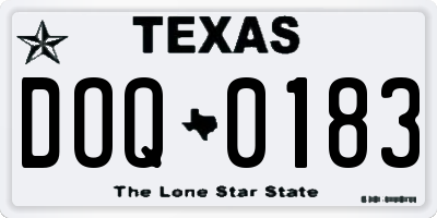 TX license plate DOQ0183