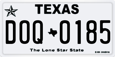 TX license plate DOQ0185