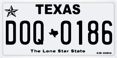 TX license plate DOQ0186