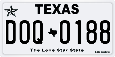 TX license plate DOQ0188