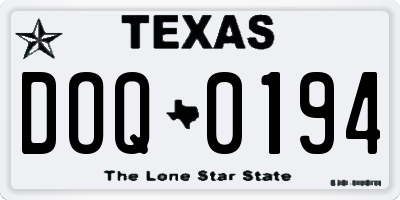 TX license plate DOQ0194